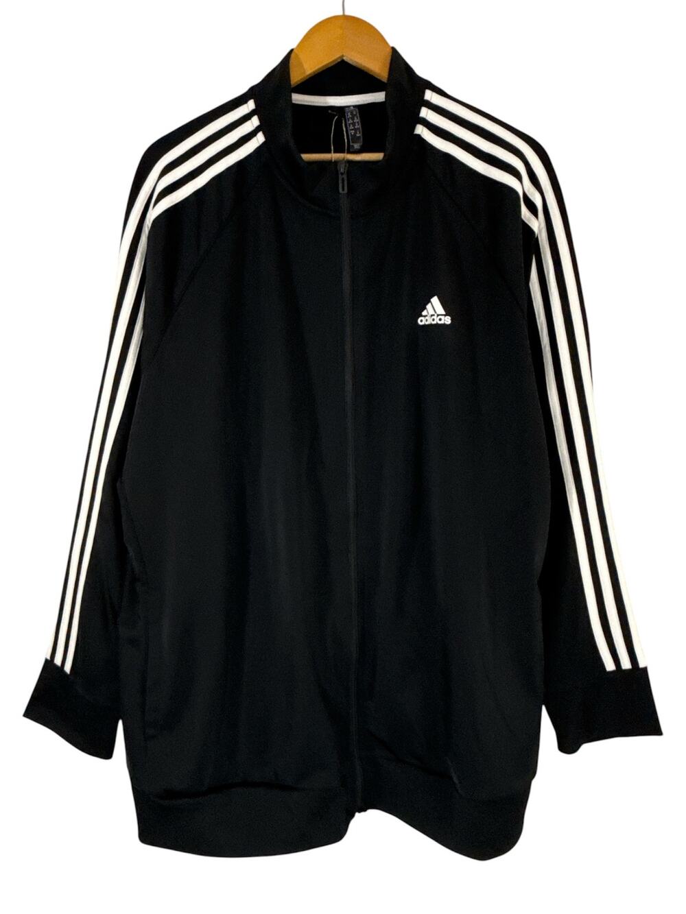 NWT adidas 3-Stripes Track Jacket Women’s 4X Black Full Zip Athletic Top